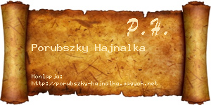 Porubszky Hajnalka névjegykártya
