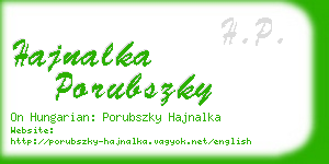 hajnalka porubszky business card
